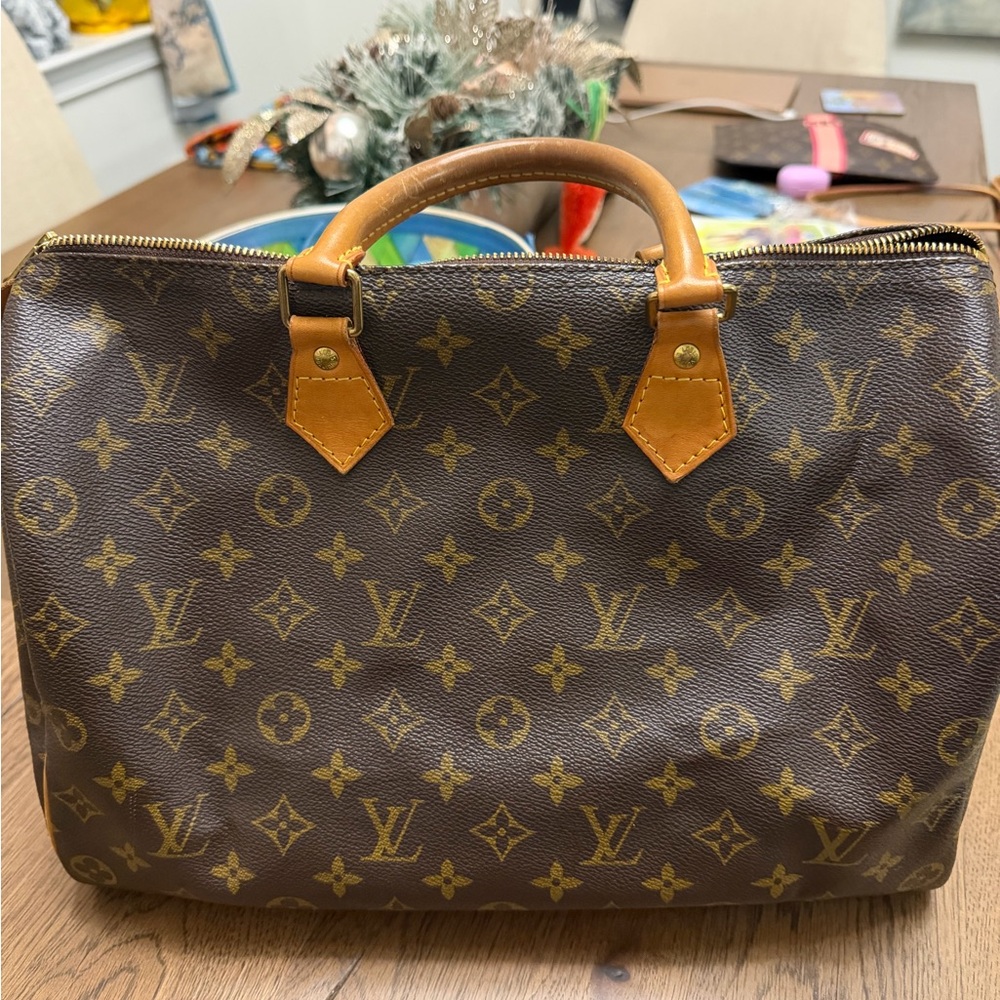 Louis Vuitton Brown and Tan Monogram Satchel - Picture 5 of 11